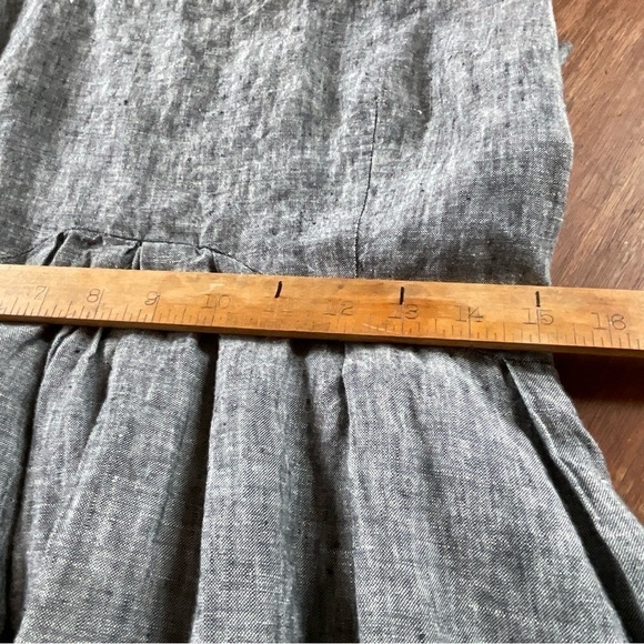 Cynthia Rowley Dress Grey Linen Ruffle Hem Sleeveless Midi Size 10 - Picture 8 of 11